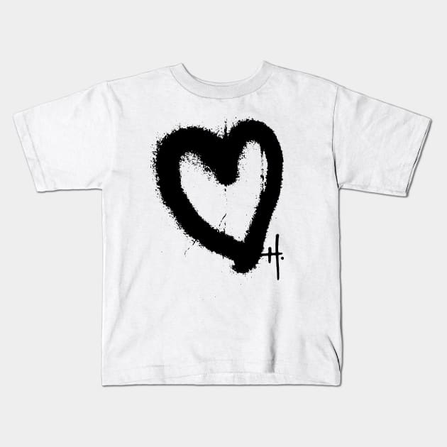 Hydrus Graffiti Heart Kids T-Shirt by Hydrus